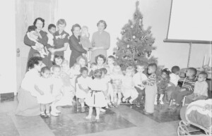 This photo, taken in 1955, shows a Christmas celebration at the Sadler Health Center.