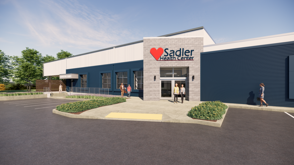 Rendering della sede del Sadler Health Center a Mechanicsburg, Pennsylvania
