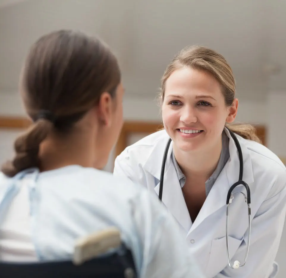 A doctor speaks with a patient.